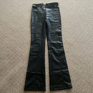 Zara vegan leather bootcut pant